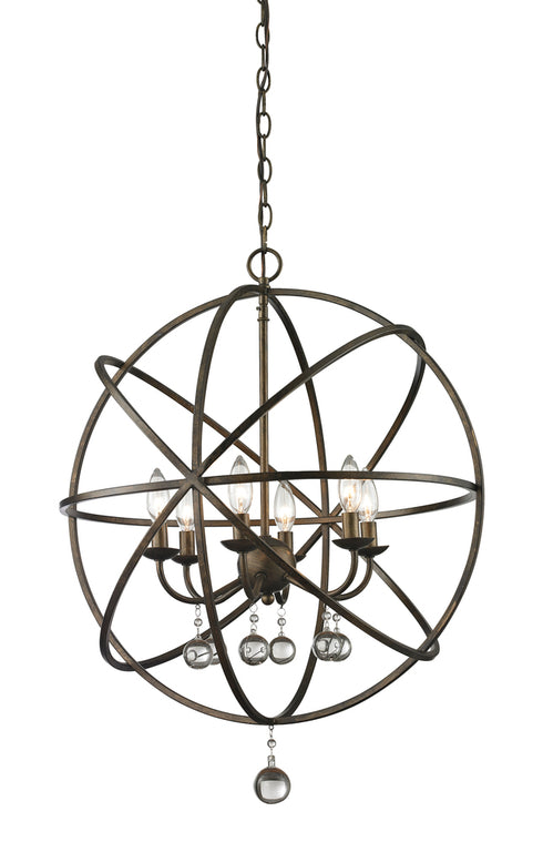 Z-Lite Acadia 6 Light Chandelier in Antique Silver Finish Model: 415-24