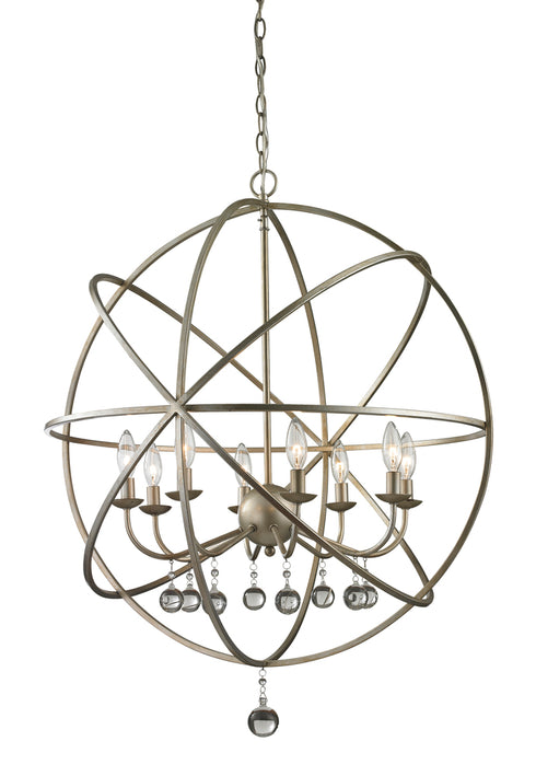 Z-Lite Acadia 8 Light Chandelier in Antique Silver Finish Model: 415-30