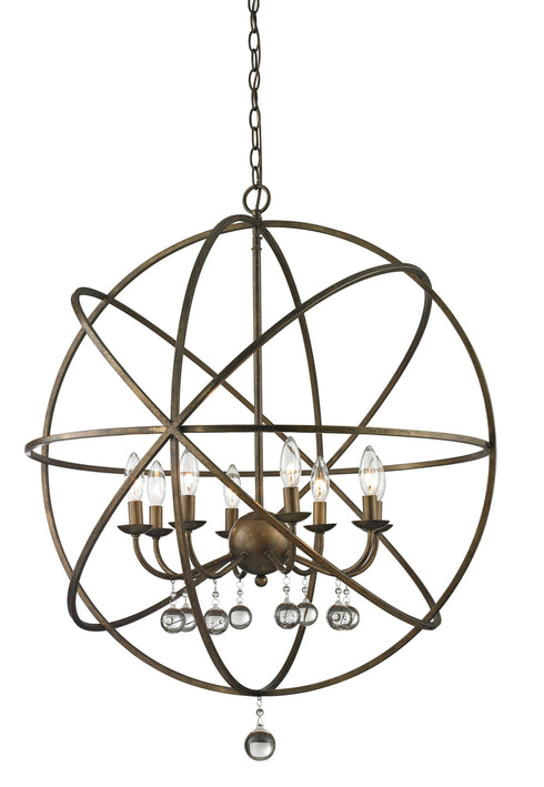 Z-Lite Acadia 8 Light Chandelier in Antique Silver Finish Model: 415-30