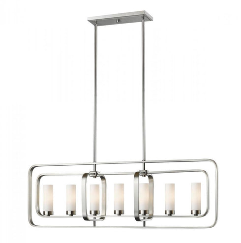 Z-Lite Aideen 7 Light Linear Chandelier in Brushed Nickel Finish Model: 6000-7L-BN