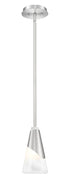 Z-Lite Aimie 1 Light Pendant in Brushed Nickel Finish Model: 828P6-ROD-BN