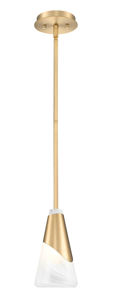 Z-Lite Aimie 1 Light Pendant in Brushed Nickel Finish Model: 828P6-ROD-BN