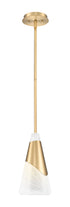 Z-Lite Aimie 1 Light Pendant in Brushed Nickel Finish Model: 828P7-ROD-BN