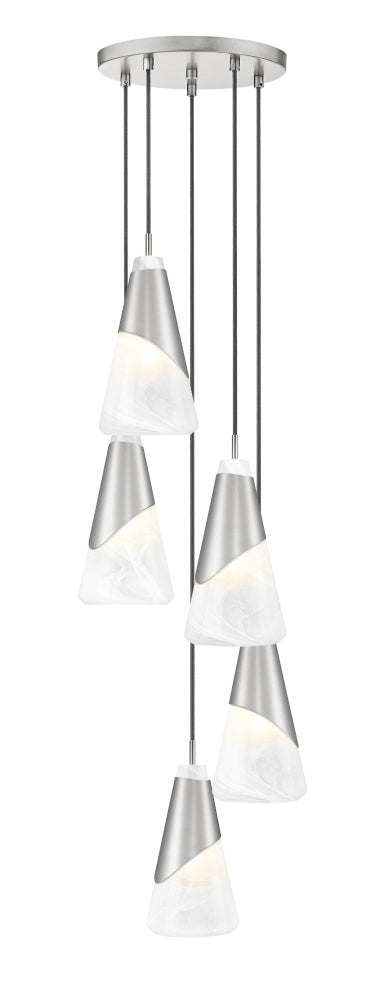 Z-Lite Aimie 5 Light Chandelier in Brushed Nickel Finish Model: 828P6-5R-BN