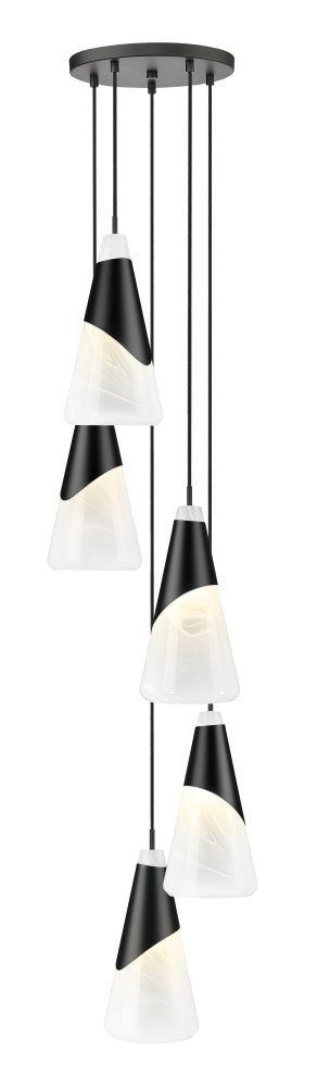Z-Lite Aimie 5 Light Chandelier in Brushed Nickel Finish Model: 828P7-5R-BN