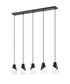 Z-Lite Aimie 5 Light Linear Chandelier in Brushed Nickel Finish Model: 828P6-5L-BN