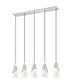 Z-Lite Aimie 5 Light Linear Chandelier in Brushed Nickel Finish Model: 828P7-5L-BN