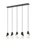 Z-Lite Aimie 5 Light Linear Chandelier in Brushed Nickel Finish Model: 828P7-5L-BN
