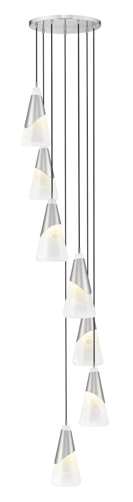Z-Lite Aimie 7 Light Chandelier in Brushed Nickel Finish Model: 828P7-7R-BN