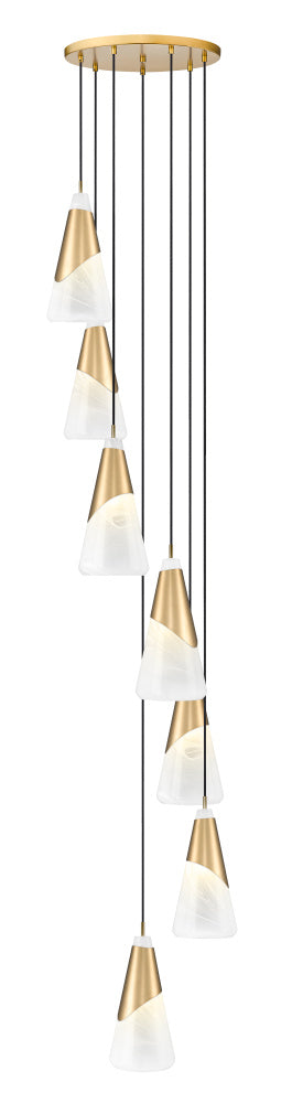 Z-Lite Aimie 7 Light Chandelier in Brushed Nickel Finish Model: 828P7-7R-BN