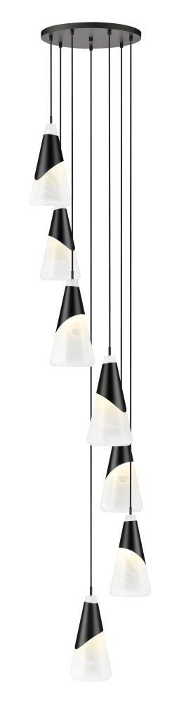Z-Lite Aimie 7 Light Chandelier in Brushed Nickel Finish Model: 828P7-7R-BN