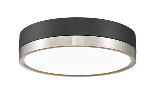 Z-Lite Algar 1 Light Flush Mount in Brushed Nickel Finish Model: 1006F12-BN-LED