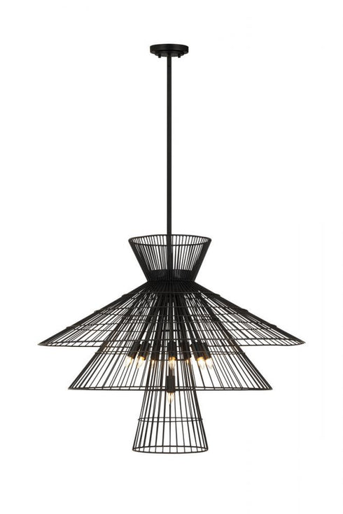 Z-Lite Alito 8 Light Chandelier in Matte Black Finish Model: 6015-8MB