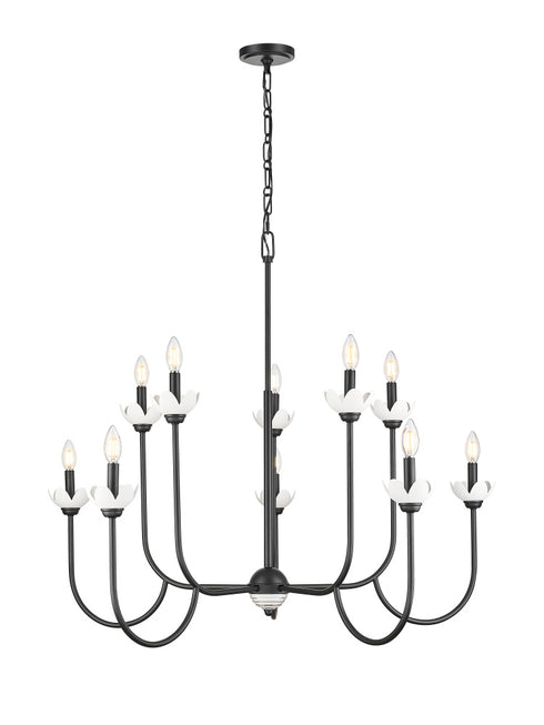 Z-Lite Allistair 10 Light Chandelier in Matte Black Finish Model: 352-10MB