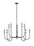 Z-Lite Allistair 10 Light Chandelier in Matte Black Finish Model: 352-10MB