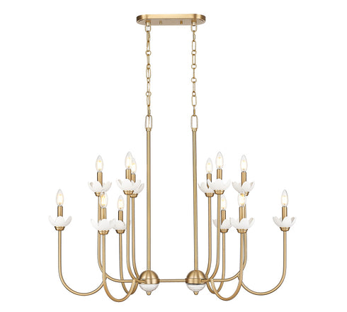 Z-Lite Allistair 12 Light Linear Chandelier in Matte Black Finish Model: 352-42L-MB
