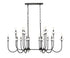 Z-Lite Allistair 16 Light Linear Chandelier in Matte Black Finish Model: 352-56L-MB