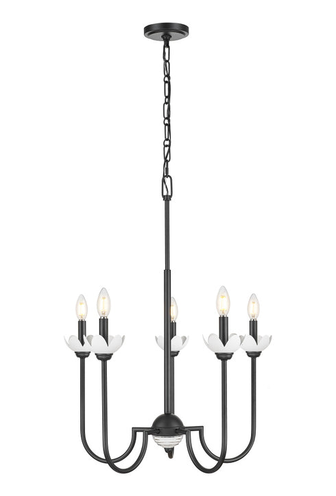 Z-Lite Allistair 5 Light Chandelier in Matte Black Finish Model: 352-5MB