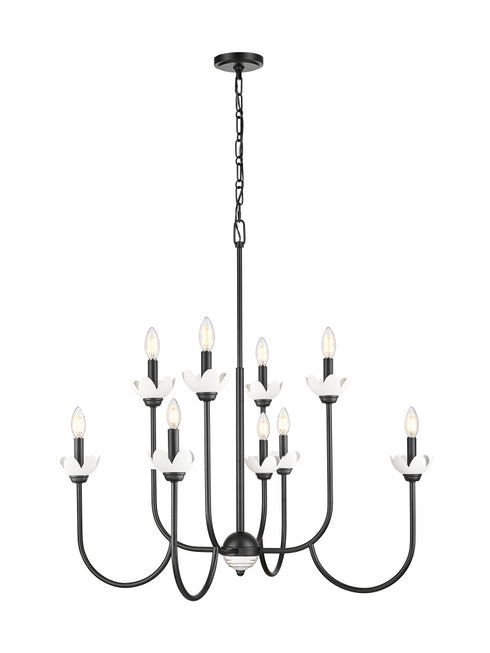 Z-Lite Allistair 8 Light Chandelier in Matte Black Finish Model: 352-8MB