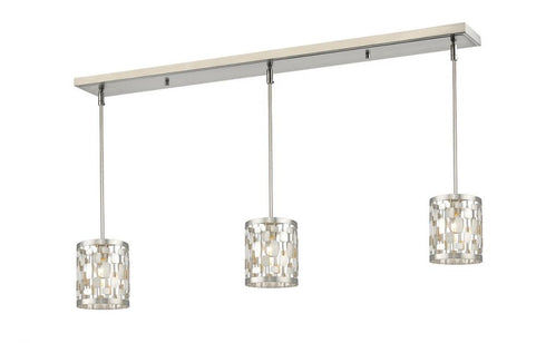 Z-Lite Almet 1 Light Linear Chandelier in Brushed Nickel Finish Model: 430MP-3BN
