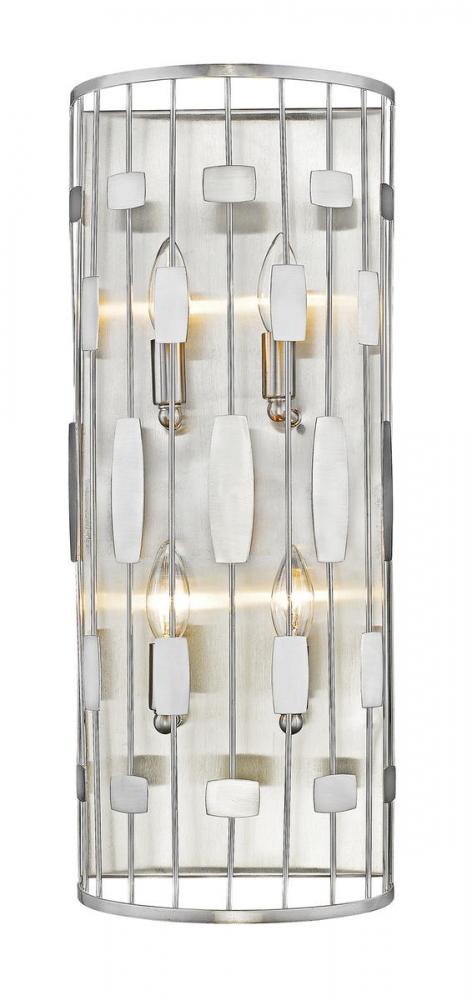 Z-Lite Almet 4 Light Wall Sconce in Brushed Nickel Finish Model: 430-4S-BN