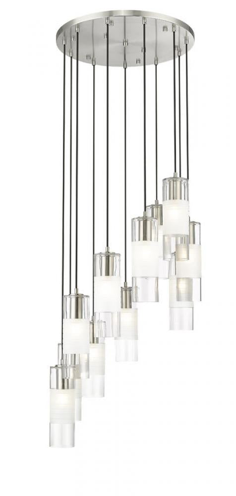 Z-Lite Alton 11 Light Chandelier in Brushed Nickel Finish Model: 824P-11R-BN