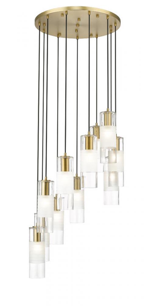 Z-Lite Alton 11 Light Chandelier in Brushed Nickel Finish Model: 824P-11R-BN