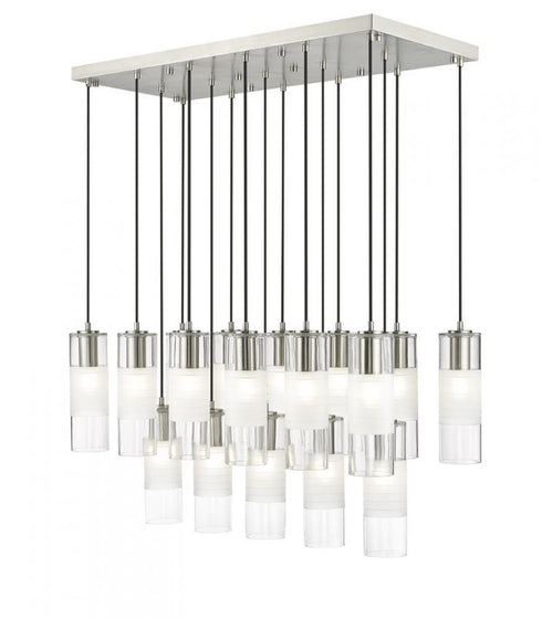 Z-Lite Alton 17 Light Linear Chandelier in Brushed Nickel Finish Model: 824P-17L-BN
