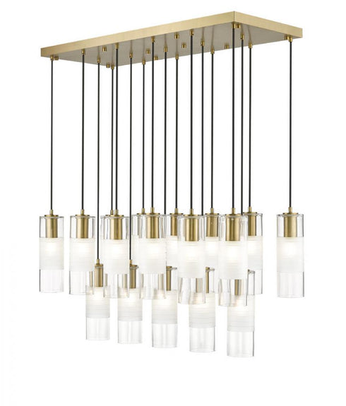 Z-Lite Alton 17 Light Linear Chandelier in Brushed Nickel Finish Model: 824P-17L-BN