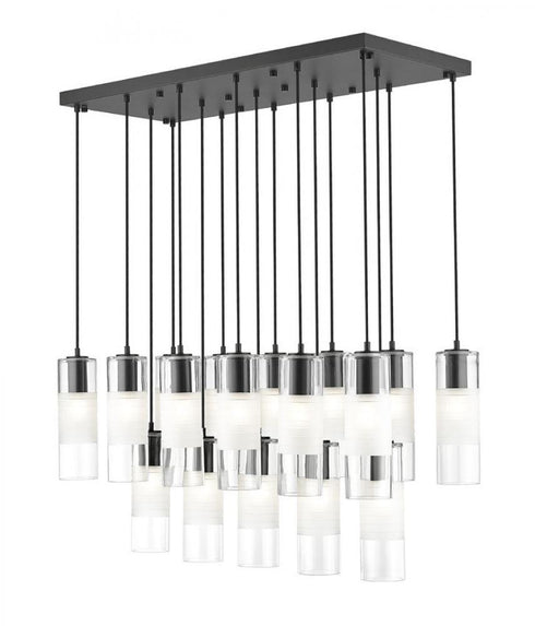 Z-Lite Alton 17 Light Linear Chandelier in Brushed Nickel Finish Model: 824P-17L-BN