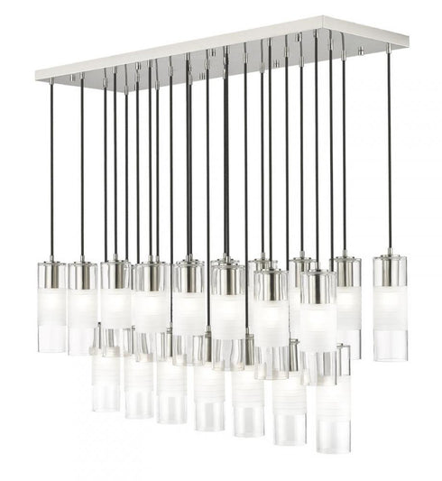 Z-Lite Alton 23 Light Linear Chandelier in Brushed Nickel Finish Model: 824P-23L-BN