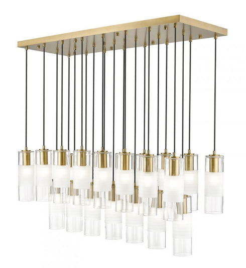 Z-Lite Alton 23 Light Linear Chandelier in Brushed Nickel Finish Model: 824P-23L-BN