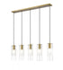 Z-Lite Alton 5 Light Linear Chandelier in Brushed Nickel Finish Model: 824P-5L-BN
