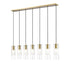 Z-Lite Alton 7 Light Linear Chandelier in Brushed Nickel Finish Model: 824P-7L-BN