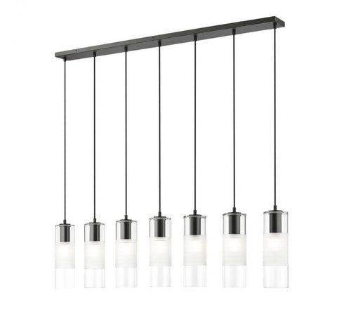 Z-Lite Alton 7 Light Linear Chandelier in Brushed Nickel Finish Model: 824P-7L-BN
