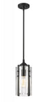 Z-Lite Alverton 1 Light Pendant in Matte Black Finish Model: 3036MP-MB