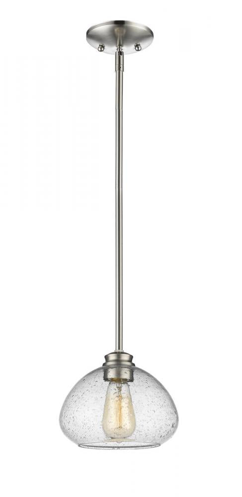 Z-Lite Amon 1 Light Pendant in Brushed Nickel Finish Model: 722MP-BN