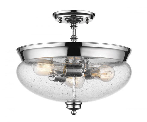 Z-Lite Amon 3 Light Semi Flush Mount in Chrome Finish Model: 722SF-CH