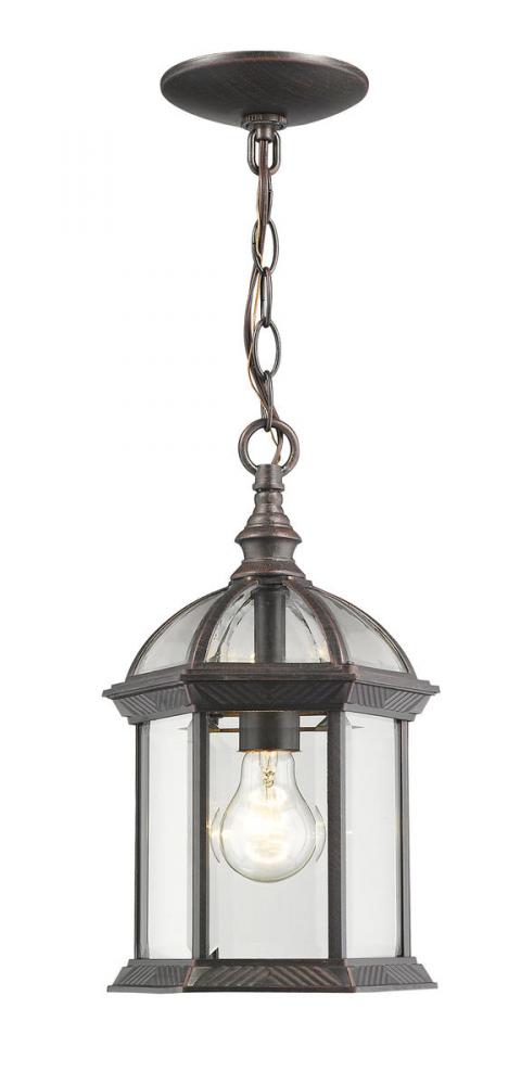 Z-Lite Annex 1 Light Outdoor Chain Mount Ceiling Fixture in Black Finish Model: 563CHM-BK