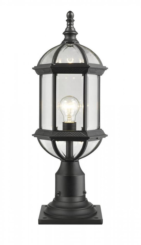 Z-Lite Annex 1 Light Outdoor Pier Mounted Fixture in Black Finish Model: 563PHM-533PM-BK