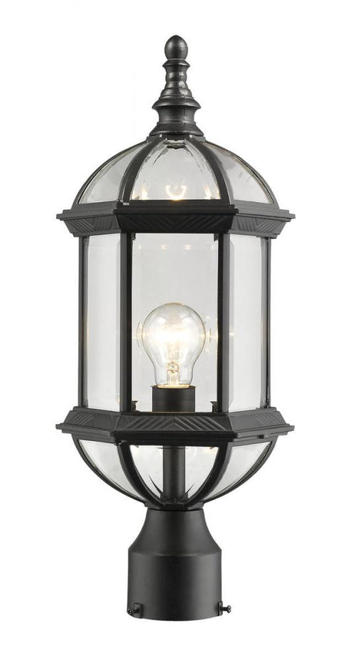 Z-Lite Annex 1 Light Outdoor Post Mount Fixture in Black Finish Model: 563PHM-BK