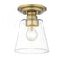 Z-Lite Annora 1 Light Flush Mount in Brushed Nickel Finish Model: 428F1-BN
