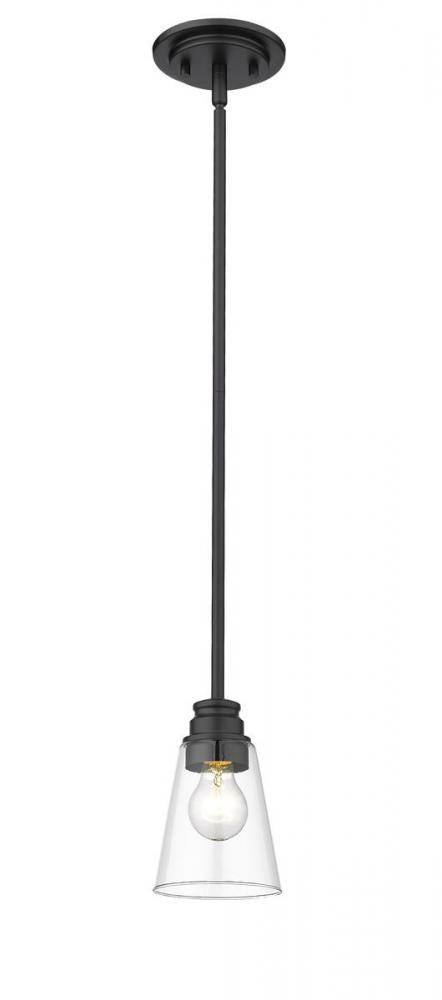 Z-Lite Annora 1 Light Pendant in Matte Black Finish Model: 428MP-MB