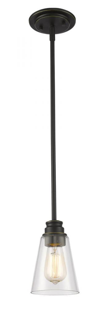 Z-Lite Annora 1 Light Pendant in Matte Black Finish Model: 428MP-MB