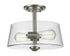 Z-Lite Annora 2 Light Semi Flush Mount in Brushed Nickel Finish Model: 428SF2-BN