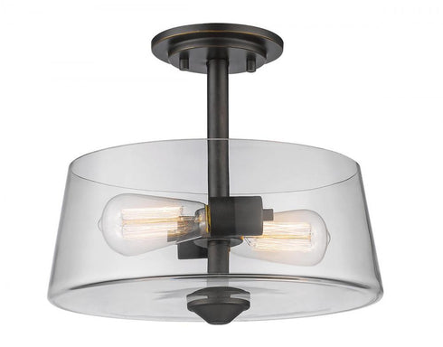 Z-Lite Annora 2 Light Semi Flush Mount in Brushed Nickel Finish Model: 428SF2-BN