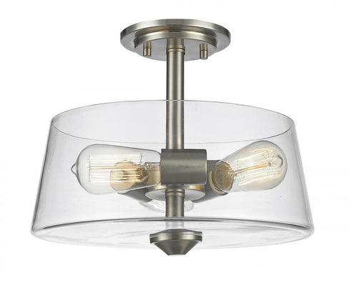 Z-Lite Annora 3 Light Semi Flush Mount in Brushed Nickel Finish Model: 428SF3-BN