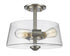 Z-Lite Annora 3 Light Semi Flush Mount in Brushed Nickel Finish Model: 428SF3-BN