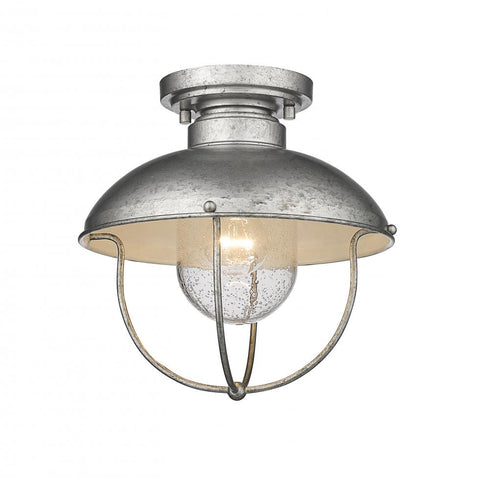 Z-Lite Ansel 1 Light Outdoor Flush Mount in Black Finish Model: 590F-BK