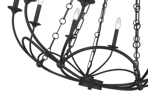 Z-Lite Arabella 10 Light Chandelier in Matte Black Finish Model: 3500-10MB
